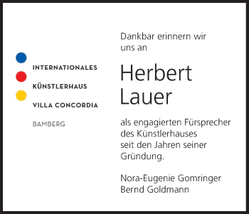 Anzeige von Herbert Lauer von MGO