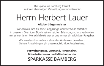 Anzeige von Herbert Lauer von MGO
