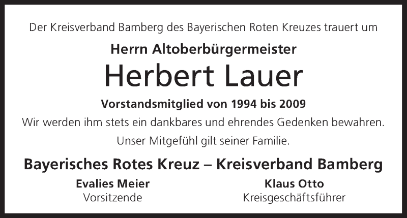 Traueranzeige für Herbert Lauer vom 27.05.2021 aus MGO