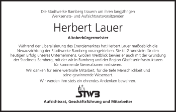 Anzeige von Herbert Lauer von MGO