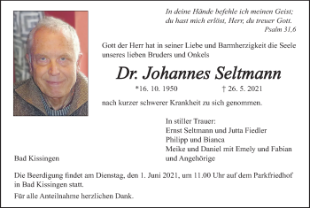 Anzeige von Johannes Seltmann von MGO