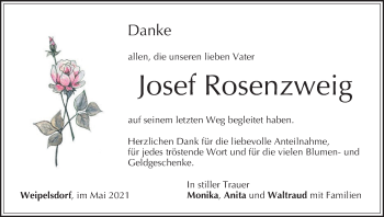 Anzeige von Josef Rosenzweig von MGO