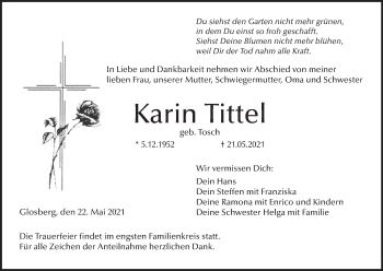 Anzeige von Karin Tittel von MGO