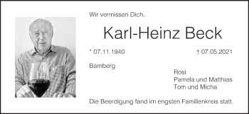 Anzeige von Karl-Heinz Beck von MGO