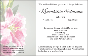 Anzeige von Kriemhilde Erlmann von MGO