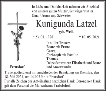 Anzeige von Kunigunda Latzel von MGO