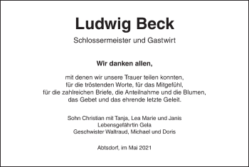 Anzeige von Ludwig Beck von MGO