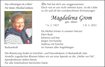 Anzeige von Magdalena Grom von MGO