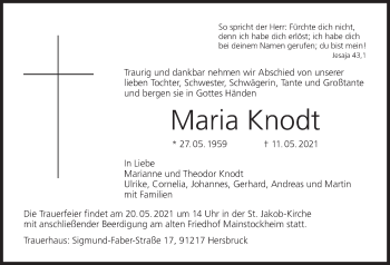 Anzeige von Maria Knodt von MGO
