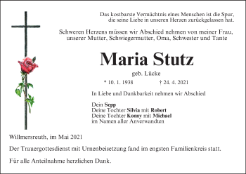 Anzeige von Maria Stutz von MGO