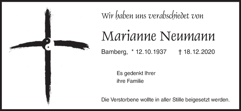  Traueranzeige für Marianne Neumann vom 15.05.2021 aus MGO
