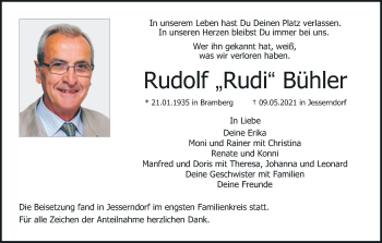 Anzeige von Rudolf Bühler von MGO
