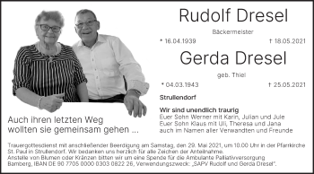 Anzeige von Rudolf Dresel von MGO