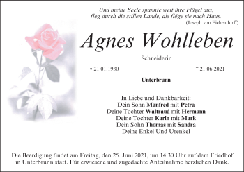 Anzeige von Agnes Wohlleben von MGO