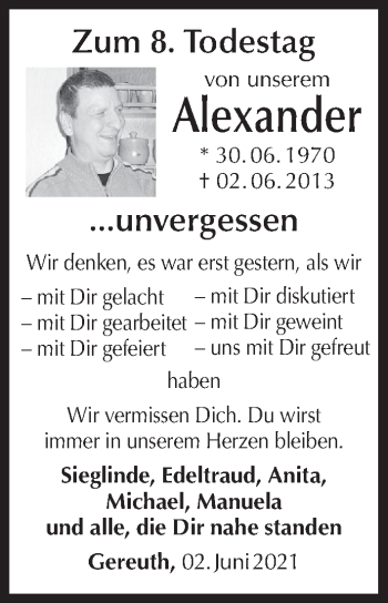 Anzeige von Alexander Steppert von MGO