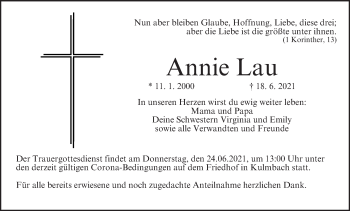 Anzeige von Annie Lau von MGO