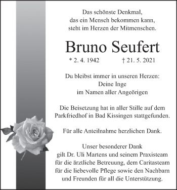 Anzeige von Bruno Seufert von MGO