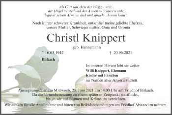 Anzeige von Christl Knippert von MGO