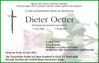 Anzeige von Dieter Oetter von MGO