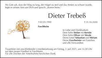Anzeige von Dieter Trebeß von MGO