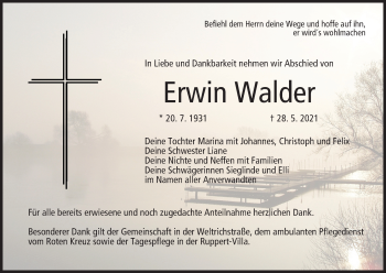 Anzeige von Erwin Walder von MGO