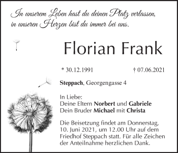 Anzeige von Florian Frank von MGO