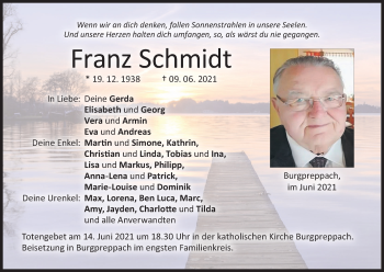 Anzeige von Franz Schmidt von MGO
