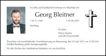 Anzeige von Georg Bleitner von MGO