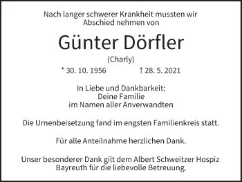Anzeige von Günter Dörfler von MGO