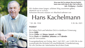 Anzeige von Hans Kachelmann von MGO