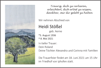 Anzeige von Heidi Stößel von MGO