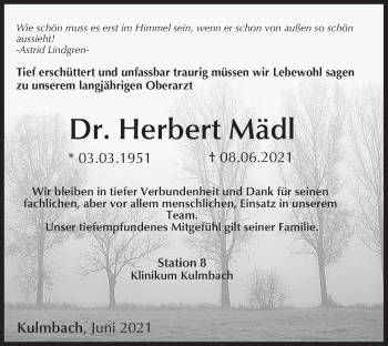 Anzeige von Herbert Mädl von MGO