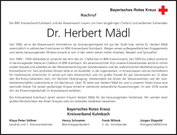 Anzeige von Herbert Mädl von MGO