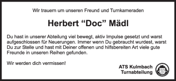 Anzeige von Herbert Mädl von MGO