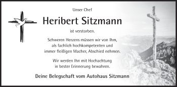 Anzeige von Heribert Sitzmann von MGO