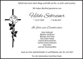 Anzeige von Hilde Schreiner von MGO