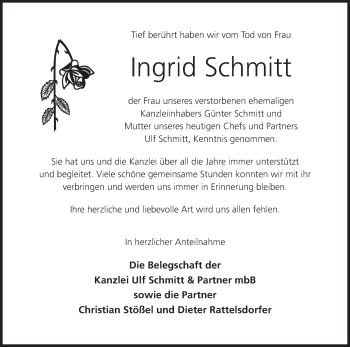 Anzeige von Ingrid Schmitt von MGO