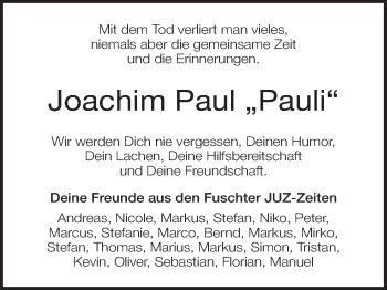 Anzeige von Joachim Paul von MGO