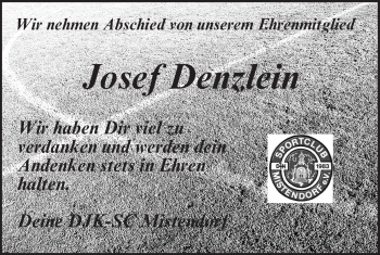Anzeige von Josef Denzlein von MGO