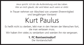 Anzeige von Kurt Paulus von MGO