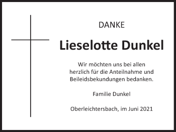 Anzeige von Lieselotte Dunkel von MGO