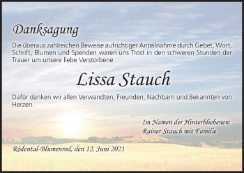 Anzeige von Lissa Stauch von MGO