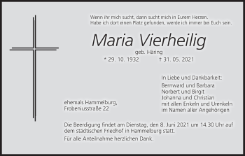 Anzeige von Maria Vierheilig von MGO