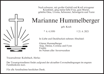 Anzeige von Marianne Hummelberger von MGO