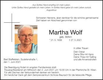 Anzeige von Martha Wolf von MGO