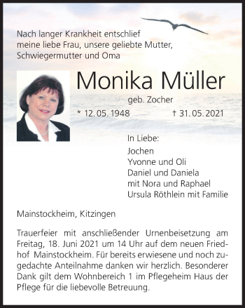 Anzeige von Monika Müller von MGO