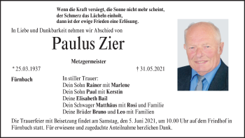 Anzeige von Paulus Zier von MGO