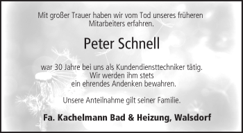 Anzeige von Peter Schnell von MGO