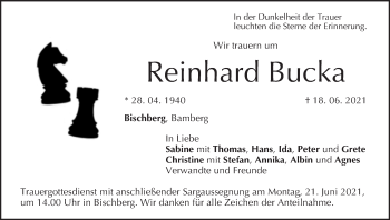 Anzeige von Reinhard Bucka von MGO