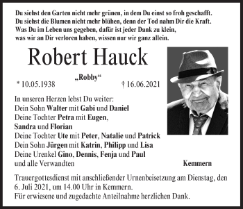 Anzeige von Robert Hauck von MGO